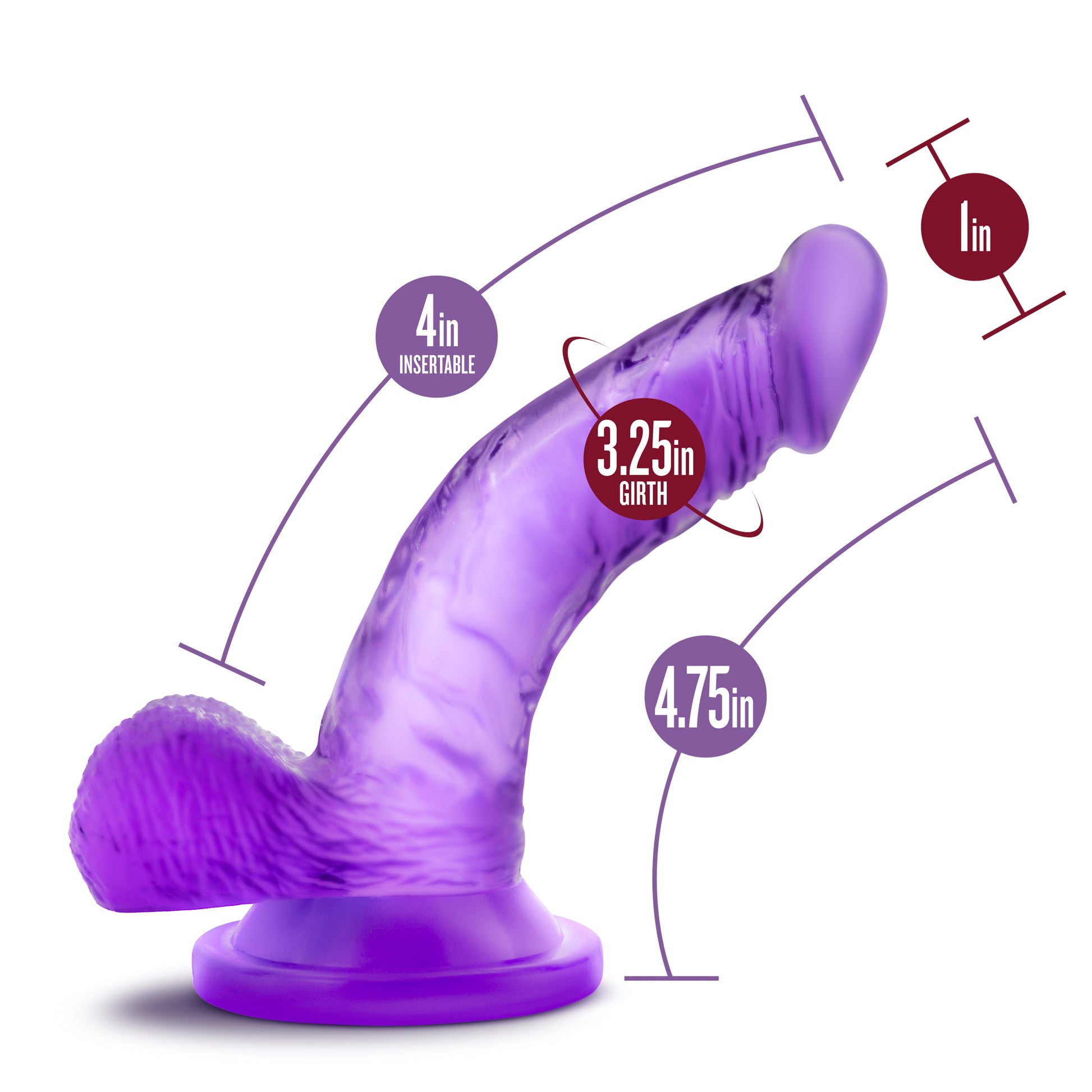 Naturally Yours - 4 Inch Mini Cock - Purple - Not Very Vanilla