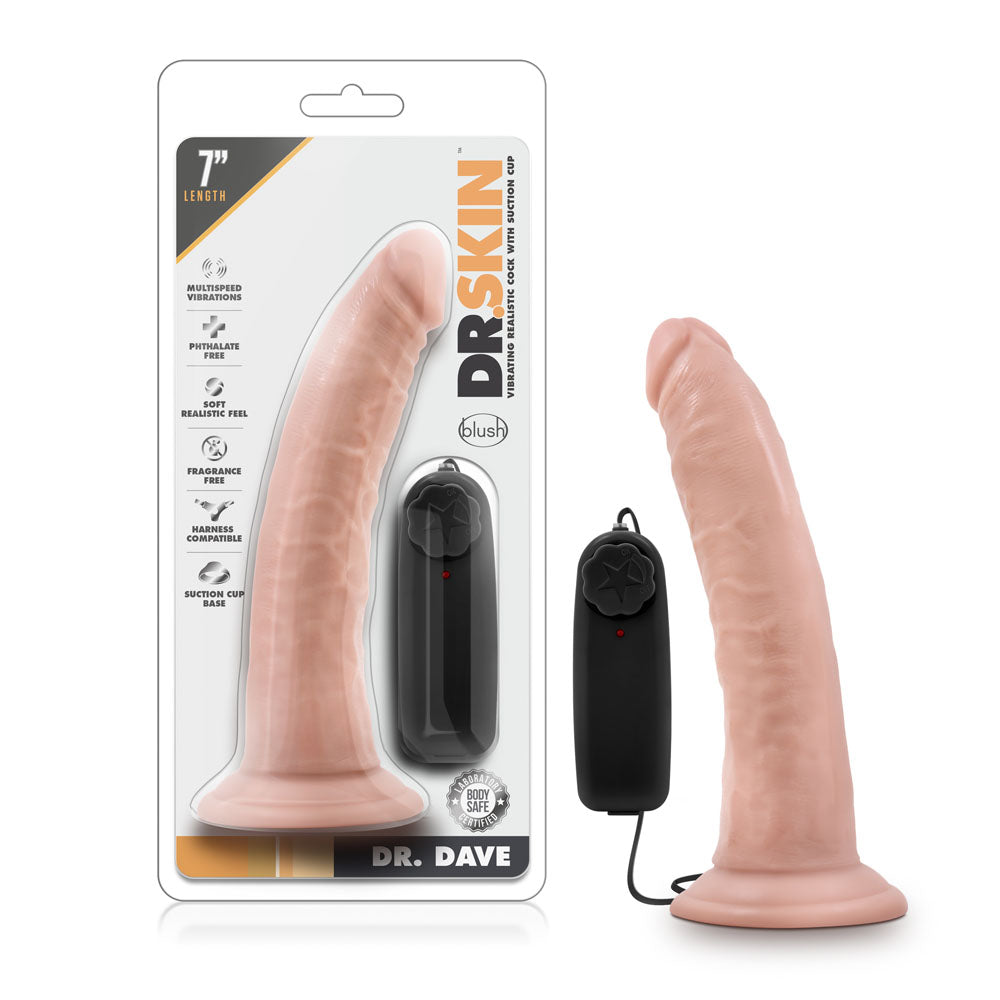 Dr. Skin - Dr. Dave - 7 Inch Vibrating Cock With Suction Cup - Vanilla Ea - Not Very Vanilla