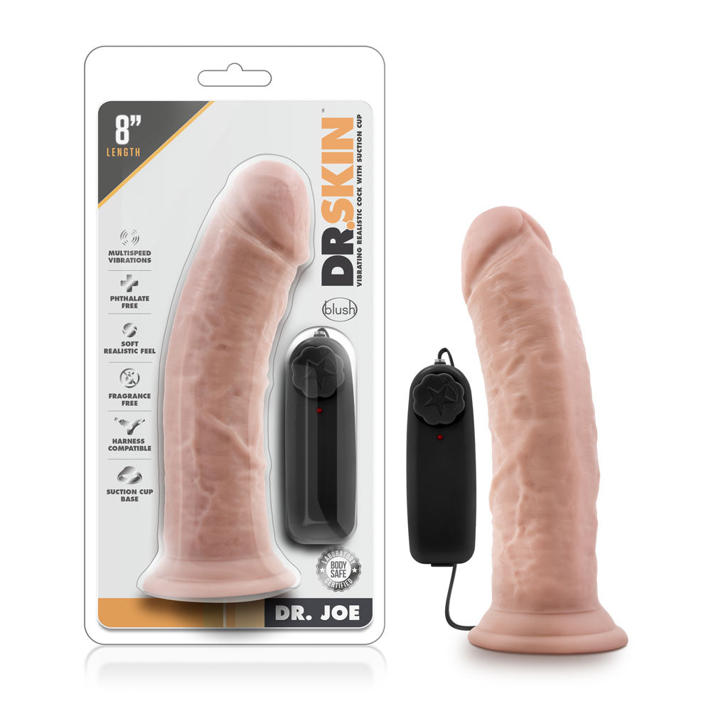 Dr. Skin - Dr. Joe - 8 Inch Vibrating Cock With Suction Cup - Vanilla - Not Very Vanilla