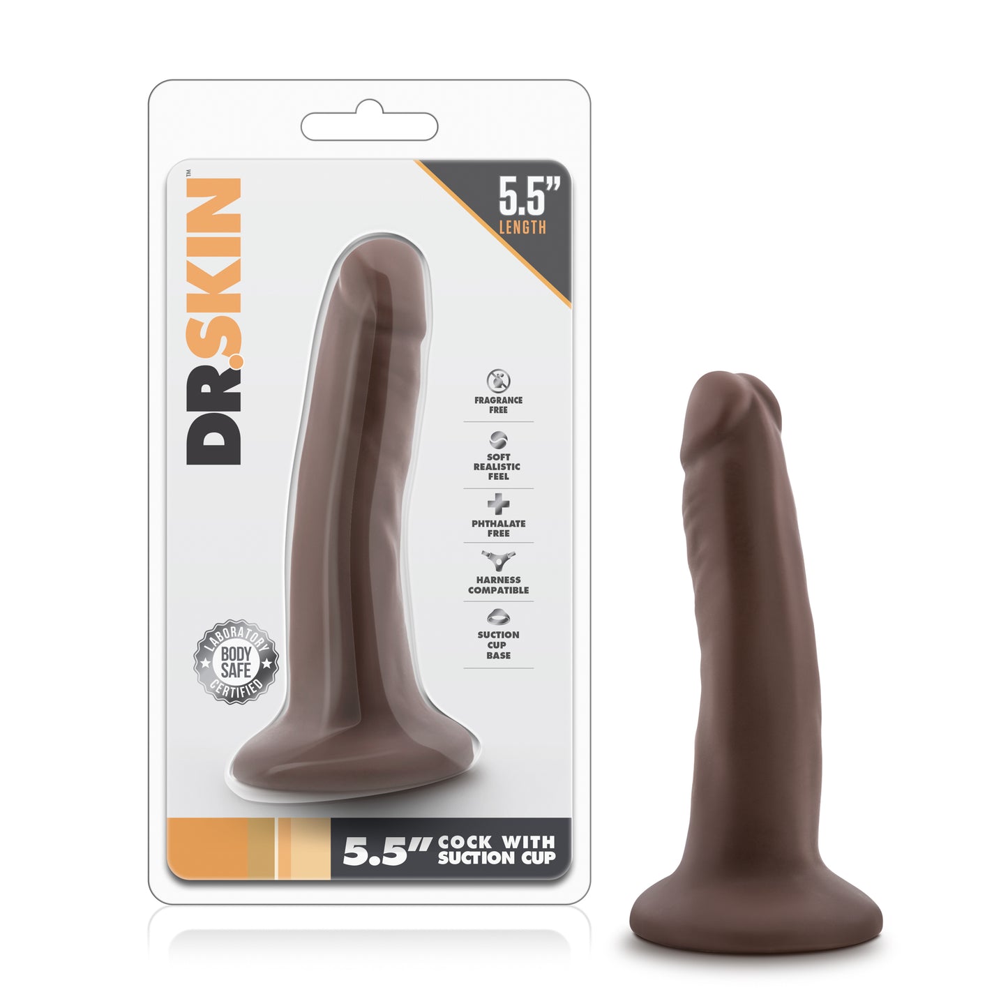 Dr. Skin - 5.5 Inch Cock With Suction Cup - Chocolate - Not Very Vanilla