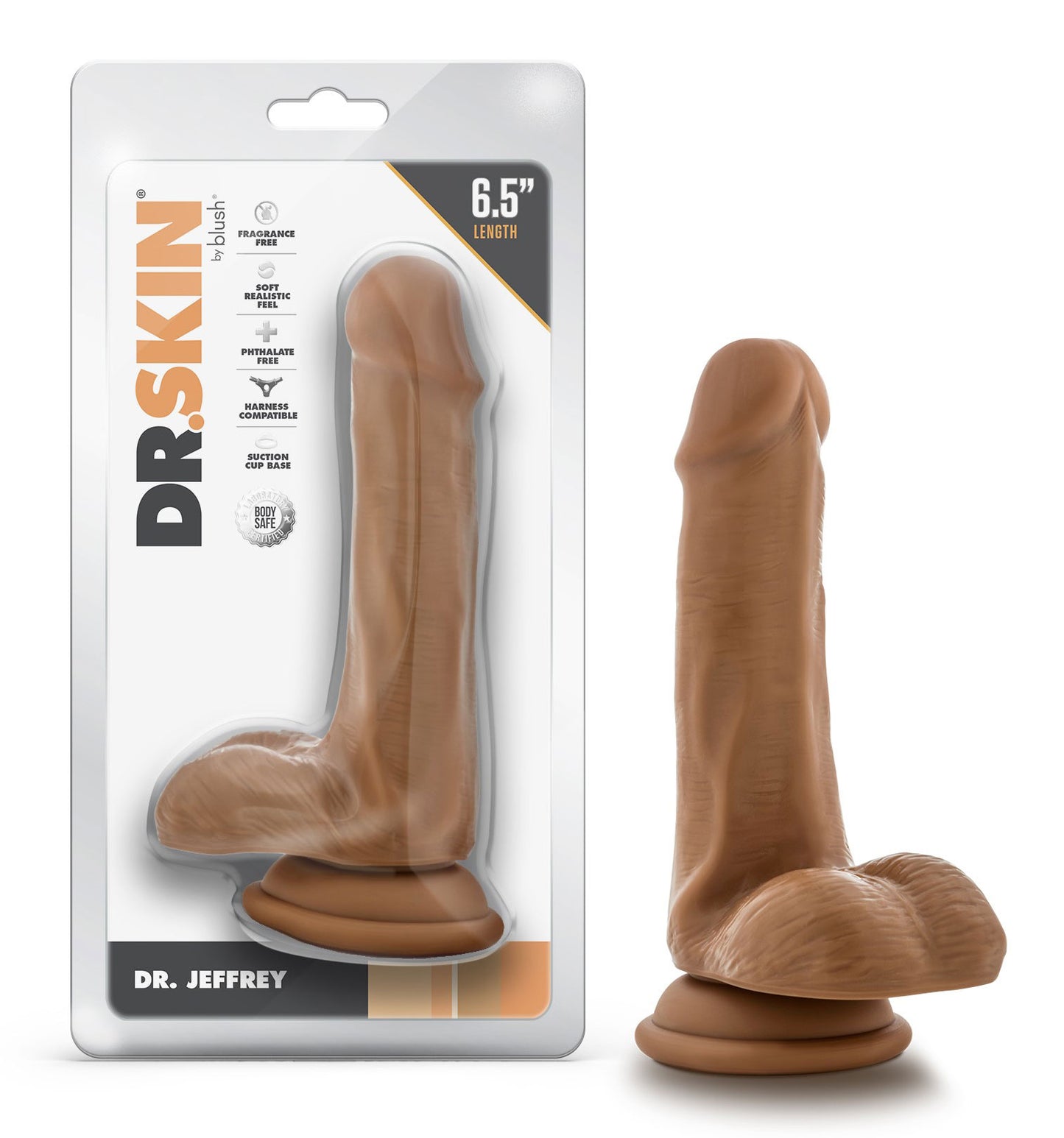 Dr. Skin - Dr. Jeffrey - 6.5 Inch Dildo With Balls - Tan - Not Very Vanilla