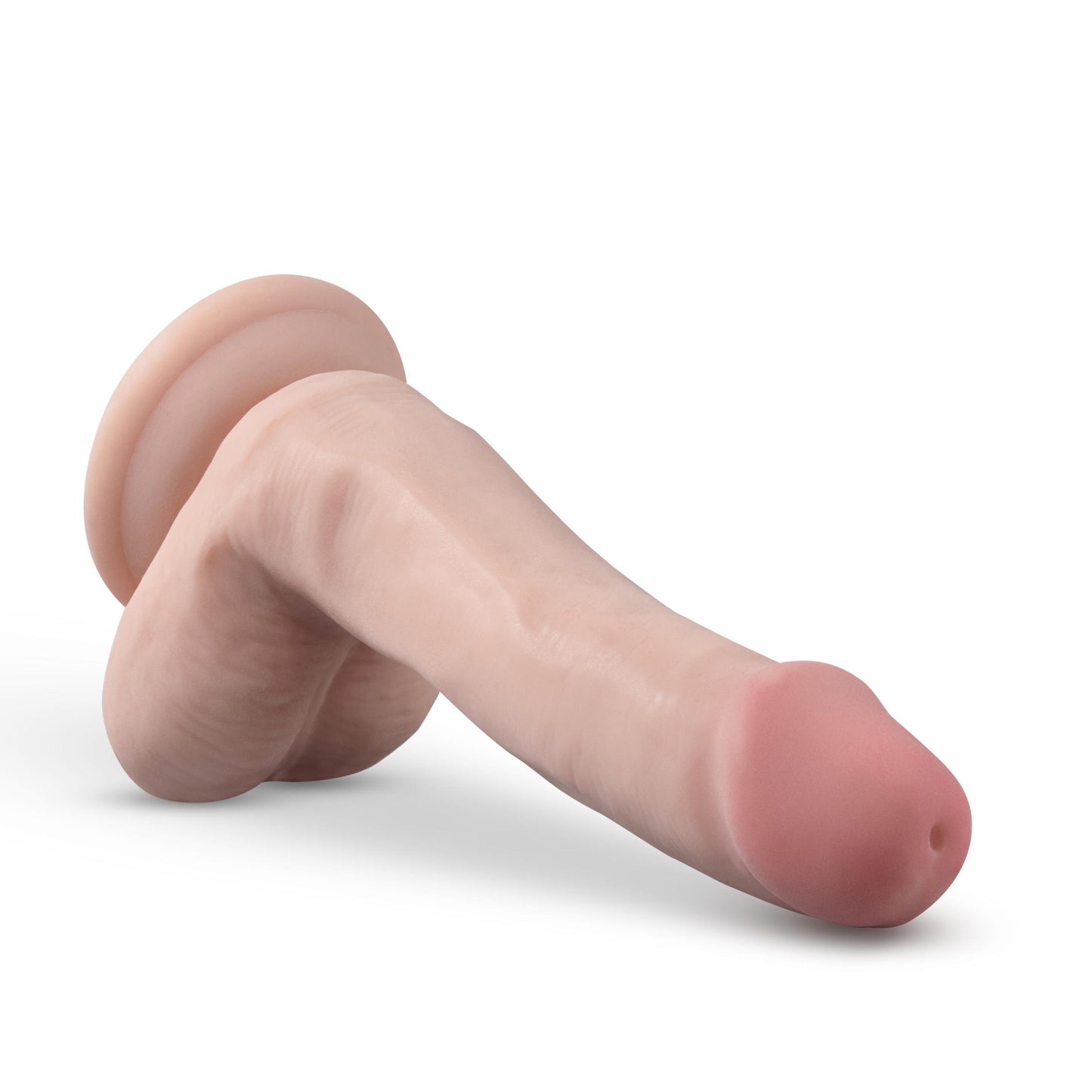 Dr. Skin Plus - 6 Inch Posable Dildo With Balls - Vanilla - Not Very Vanilla