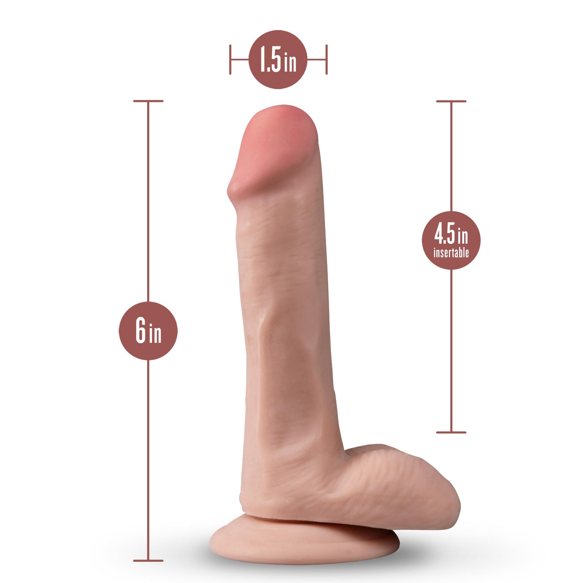 Dr. Skin Plus - 6 Inch Posable Dildo With Balls - Vanilla - Not Very Vanilla