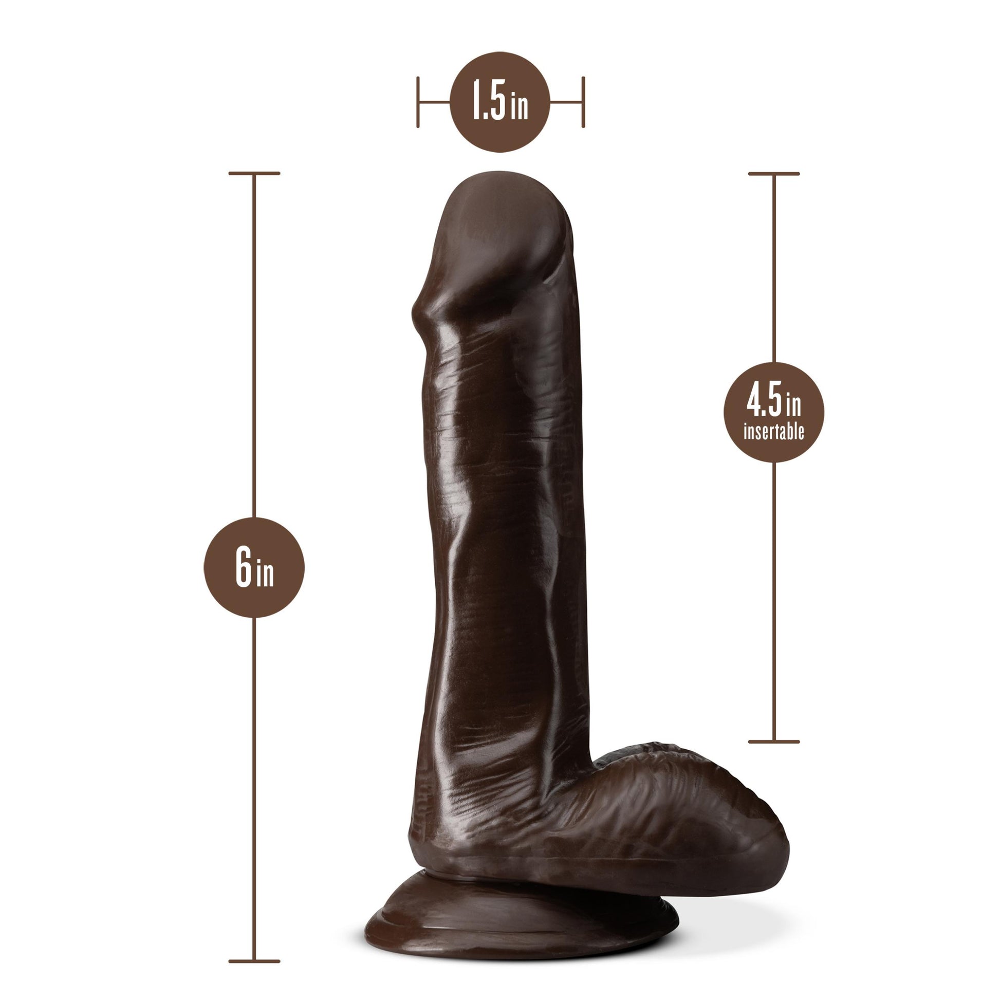 Dr. Skin Plus - 6 Inch Posable Dildo With Balls - Chocolate - Not Very Vanilla