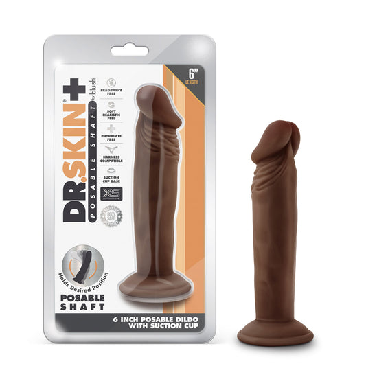 Dr. Skin Plus - 6 Inch Posable Dildo - Chocolate - Not Very Vanilla