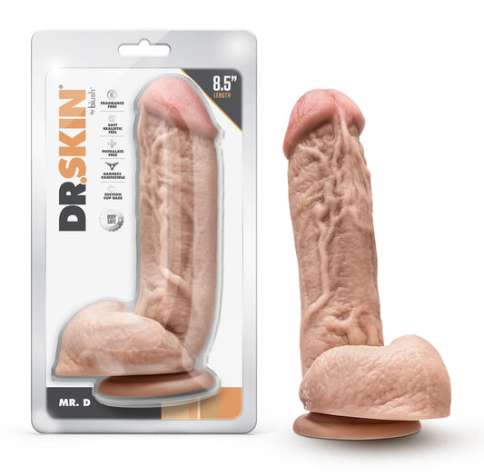 Dr. Skin - Mr. D - 8.5 Inch Dildo With Balls - Beige - Not Very Vanilla