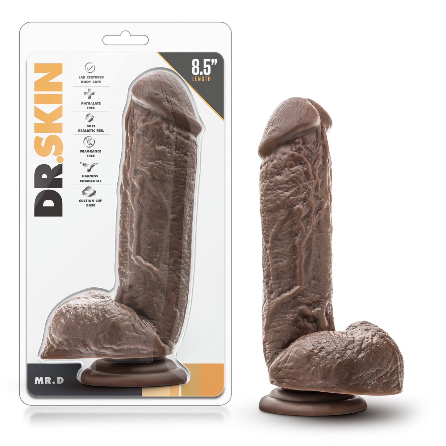 Dr. Skin - Mr. D - 8.5 Inch Dildo - Chocolate - Not Very Vanilla