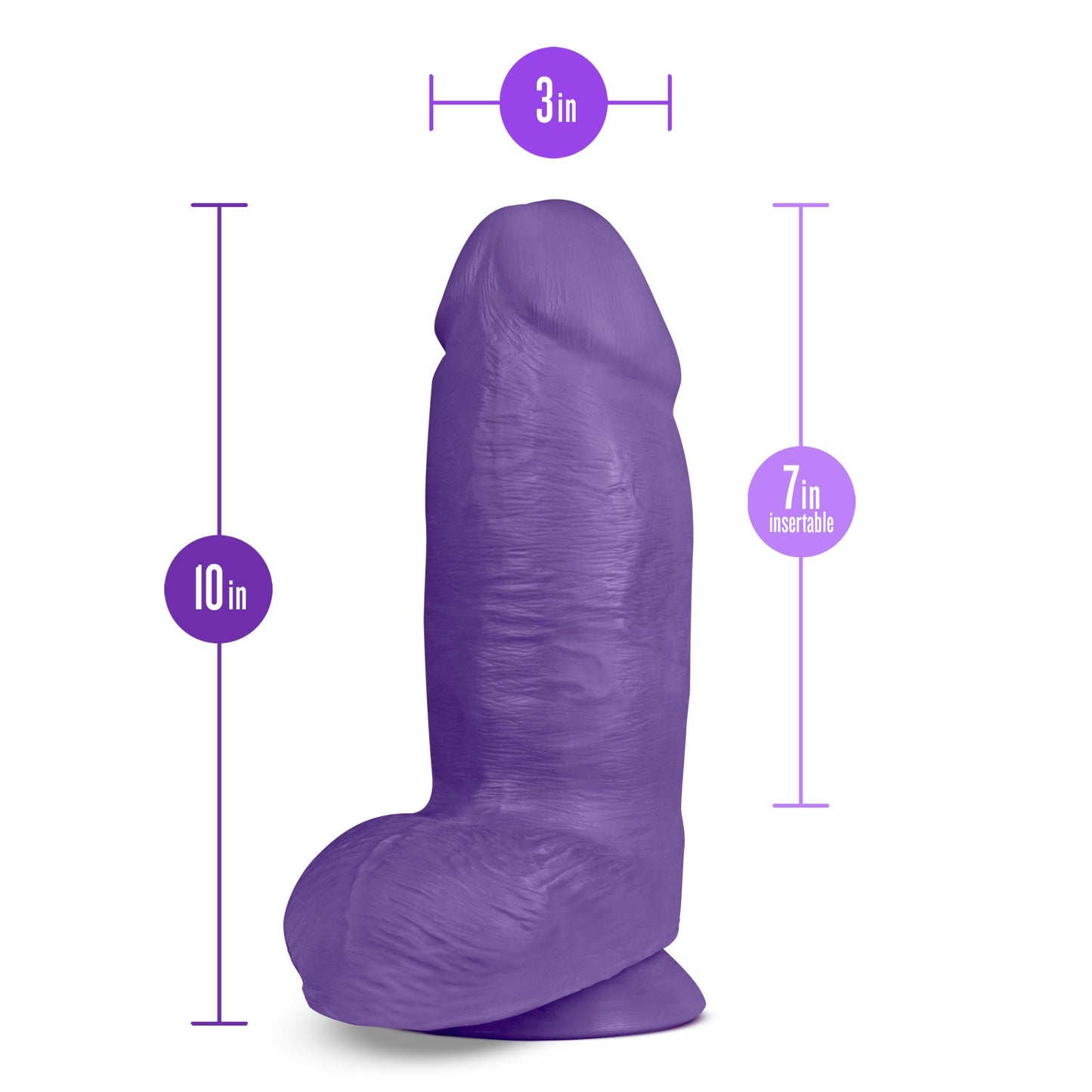 Au Naturel - Bold - Chub - 10 Inch Dildo - Purple - Not Very Vanilla