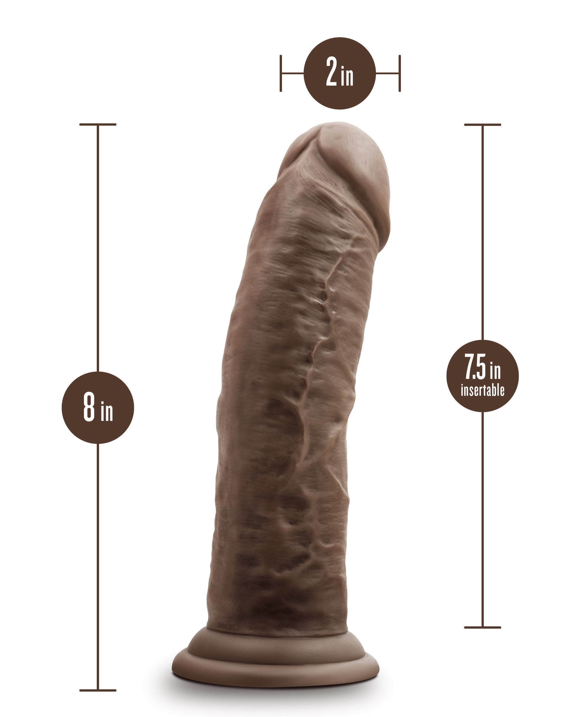 Dr. Skin Silicone - Dr. Shepherd - 8 Inch Dildo With Suction Cup - Chocolate - Not Very Vanilla