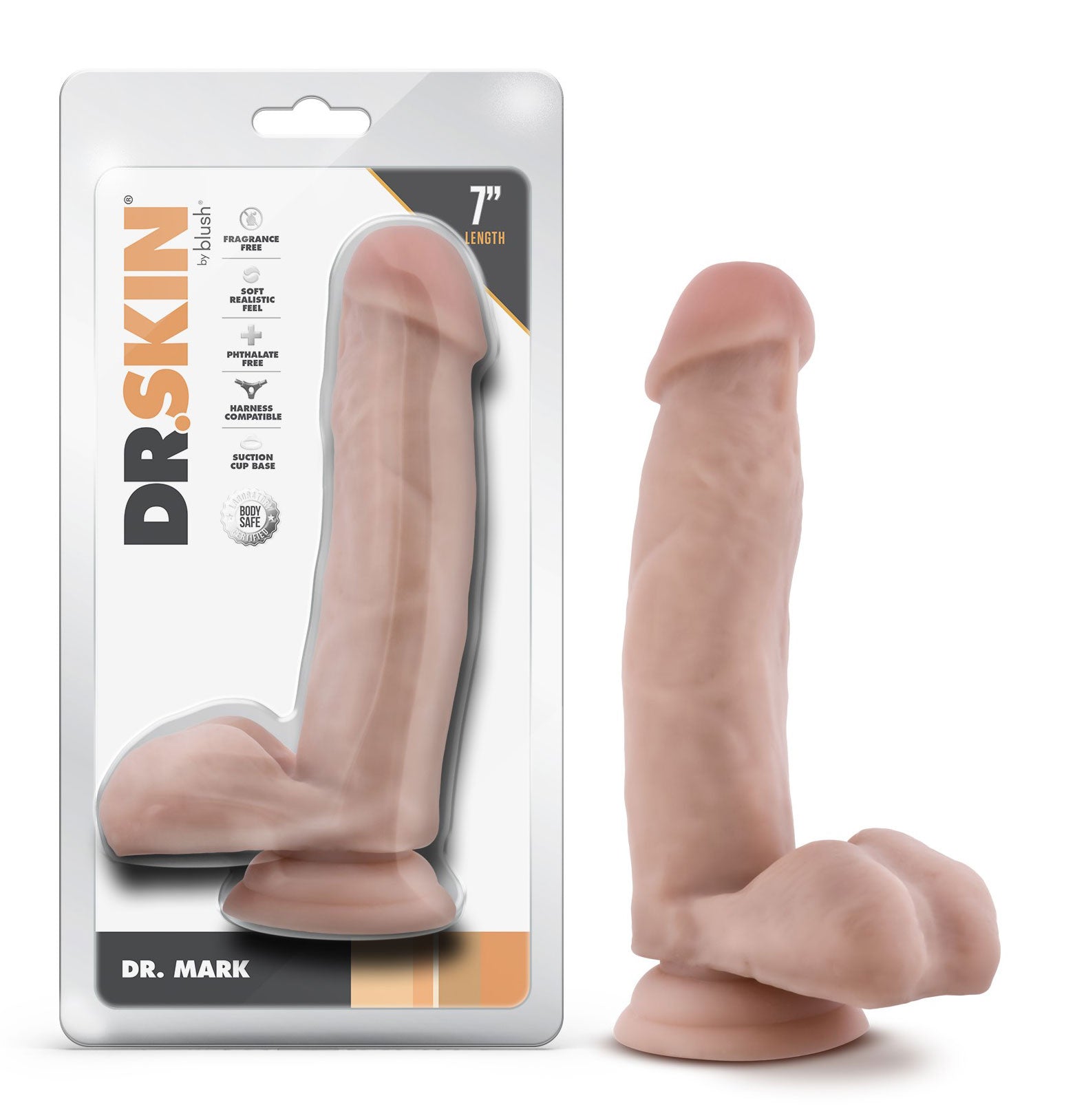 Dr. Skin - Dr. Mark - 7 Inch Dildo With Balls - Beige - Not Very Vanilla