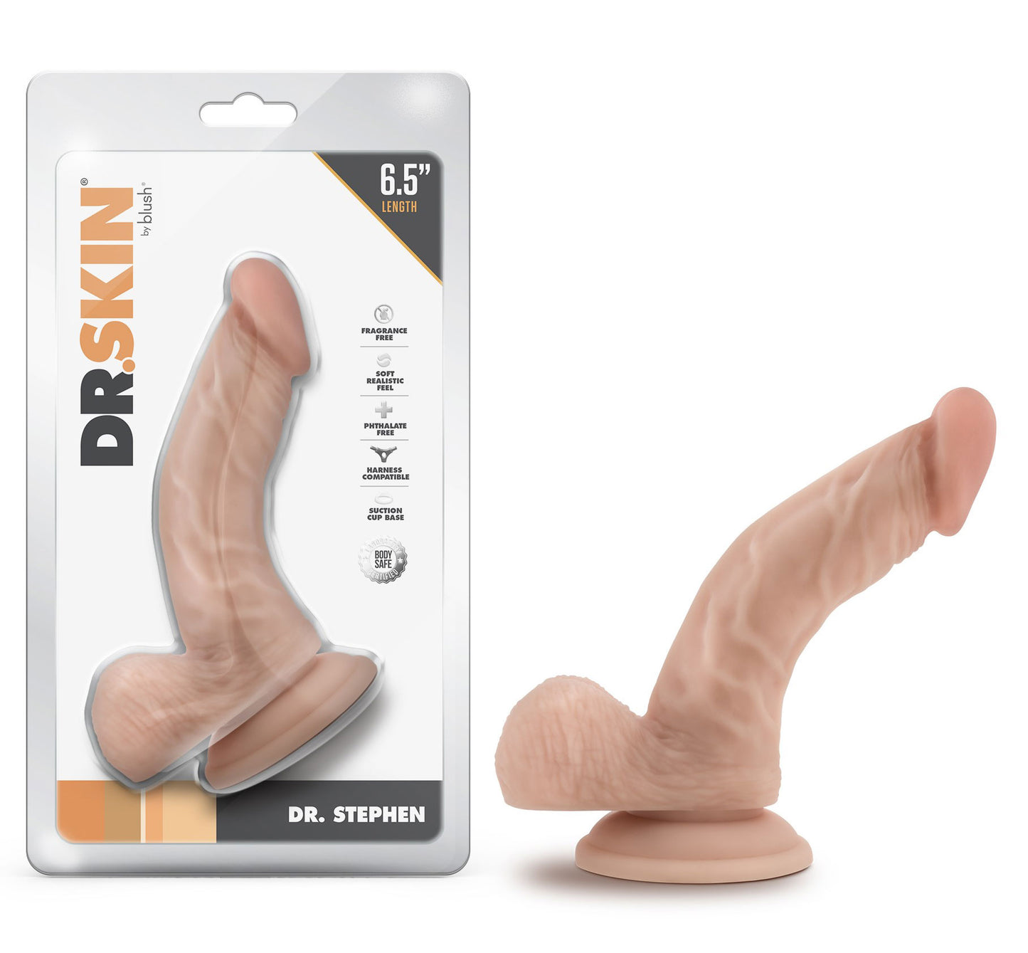 Dr. Skin - Dr. Stephen - 6.5 Inch Dildo With Balls - Beige - Not Very Vanilla