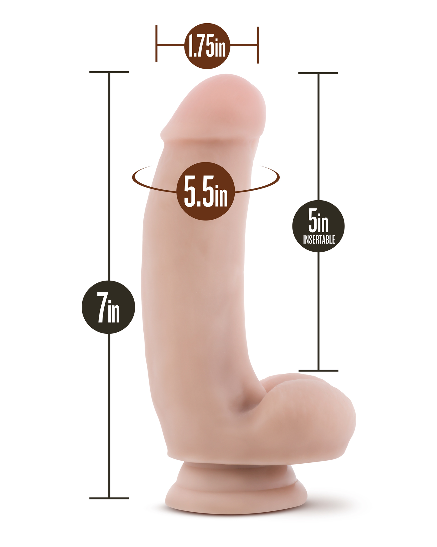 Dr. Skin Silicone - Dr. Samuel - 7 Inch Dildo With Suction Cup - Vanilla - Not Very Vanilla