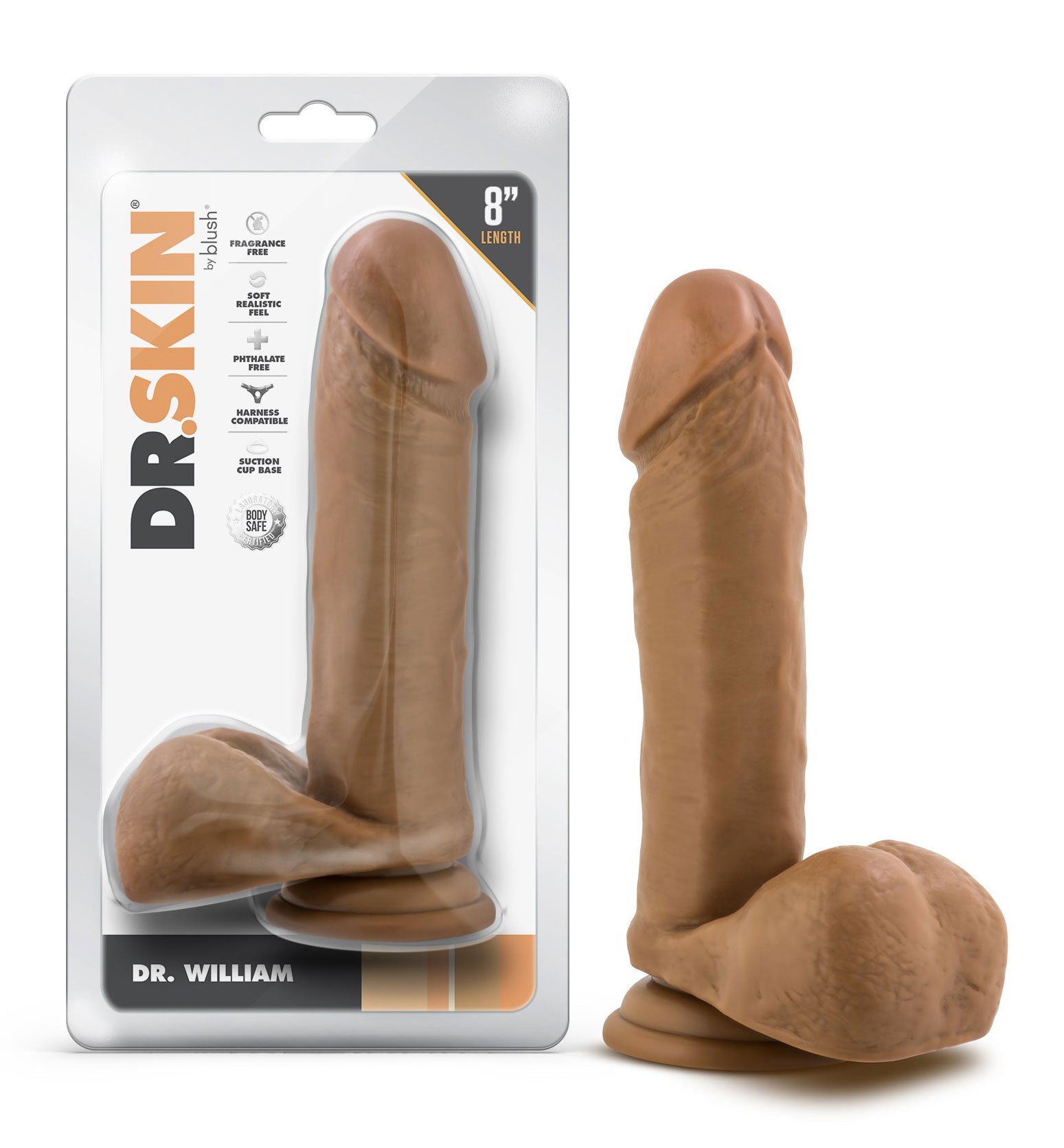 Dr. Skin - Dr. William - 8 Inch Dildo With Balls - Tan - Not Very Vanilla