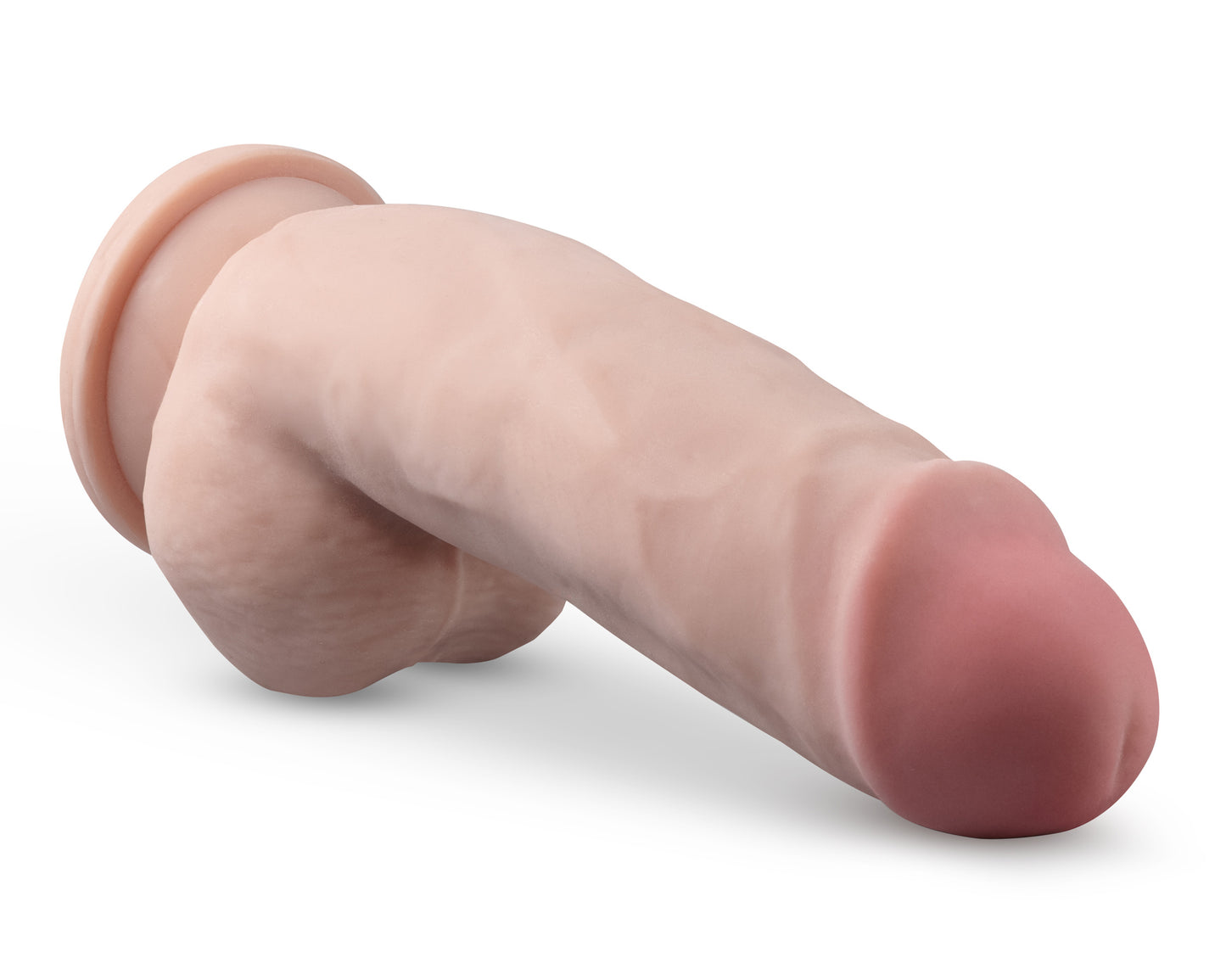 Dr. Skin Plus - 7 Inch Girthy Posable Dildo With Balls - Vanilla - Not Very Vanilla