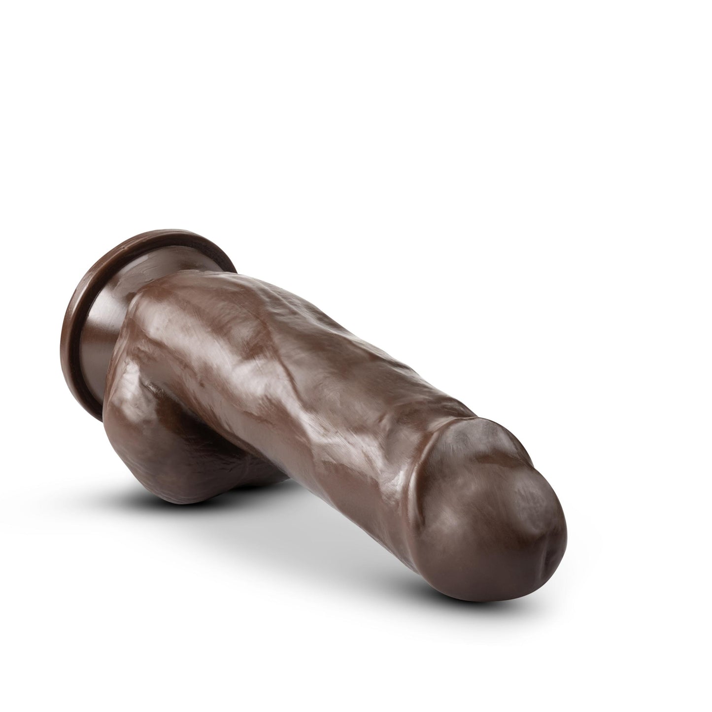 Dr. Skin Plus - 7 Inch Girthy Posable Dildo With Balls - Chocolate - Not Very Vanilla