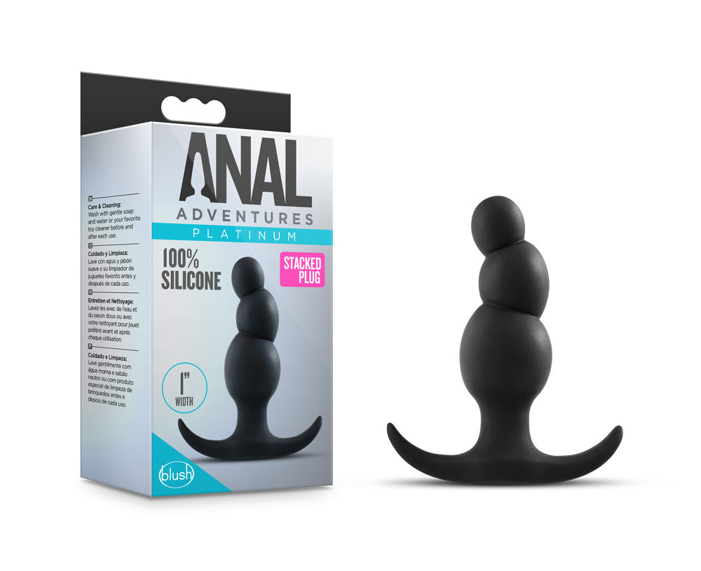 Anal Adventures Platinum - Stacked Plug - Black - Not Very Vanilla