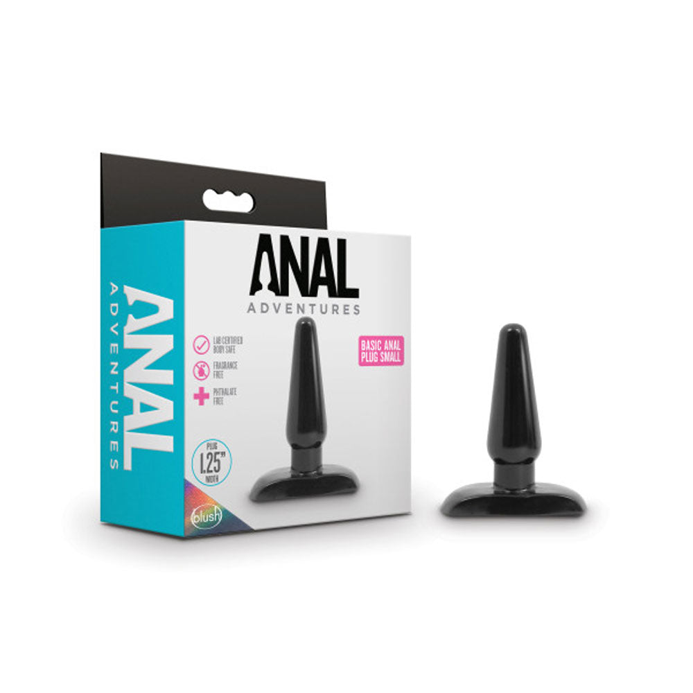 Anal Adventures - Basic Anal Plug - Small - Black - Not Very Vanilla