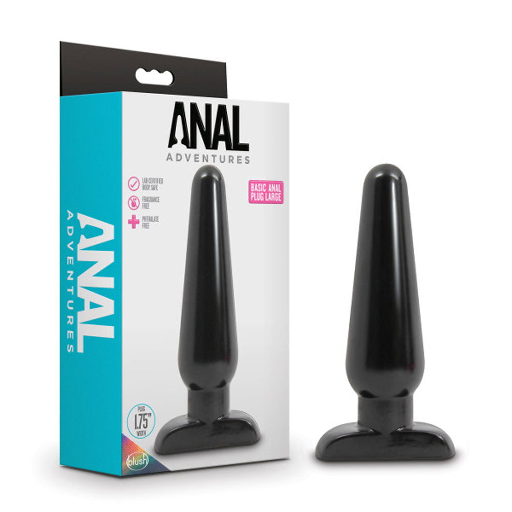 Anal Adventures - Basic Anal Plug - Large - Black - Not Very Vanilla