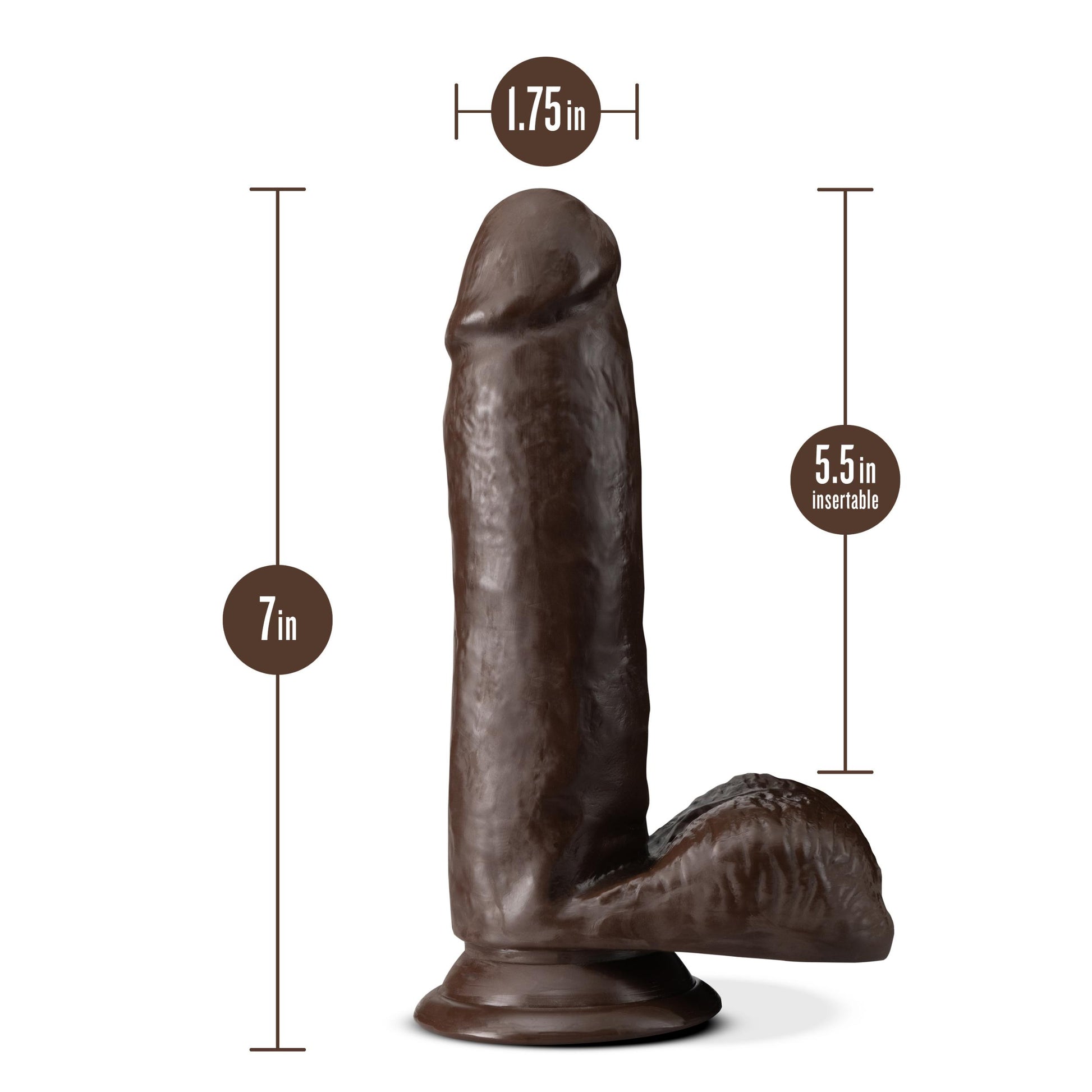 Dr. Skin Plus - 7 Inch Posable Dildo With Balls - Chocolate - Not Very Vanilla