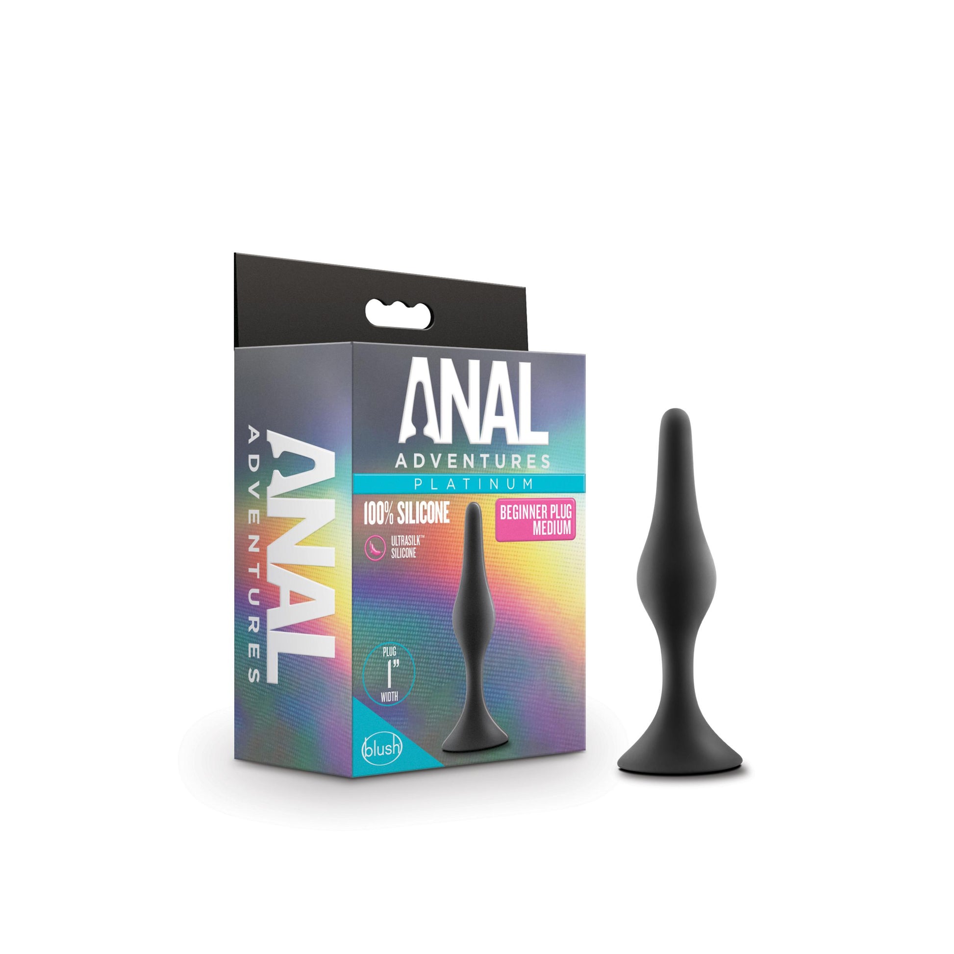 Anal Adventures Platinum - Silicone Beginner Plug - Medium - Black - Not Very Vanilla