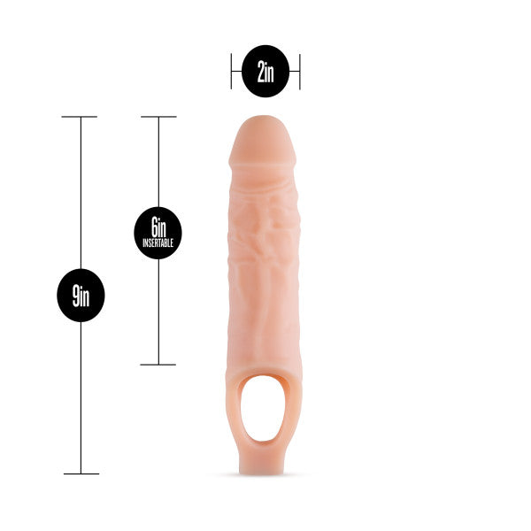 Performance Plus - 9 Inch Silicone Cock Sheath Penis Extender - Vanilla - Not Very Vanilla