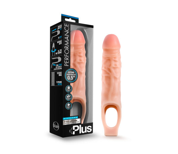 Performance Plus - 9 Inch Silicone Cock Sheath Penis Extender - Vanilla - Not Very Vanilla