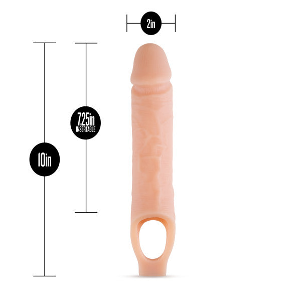 Performance Plus - 10 Inch Silicone Cock Sheath Penis Extender - Vanilla - Not Very Vanilla