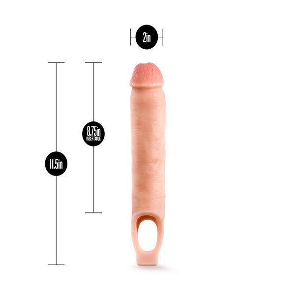 Performance Plus - 11.5 Inch Silicone Cock Sheath Penis Extender - Vanilla - Not Very Vanilla