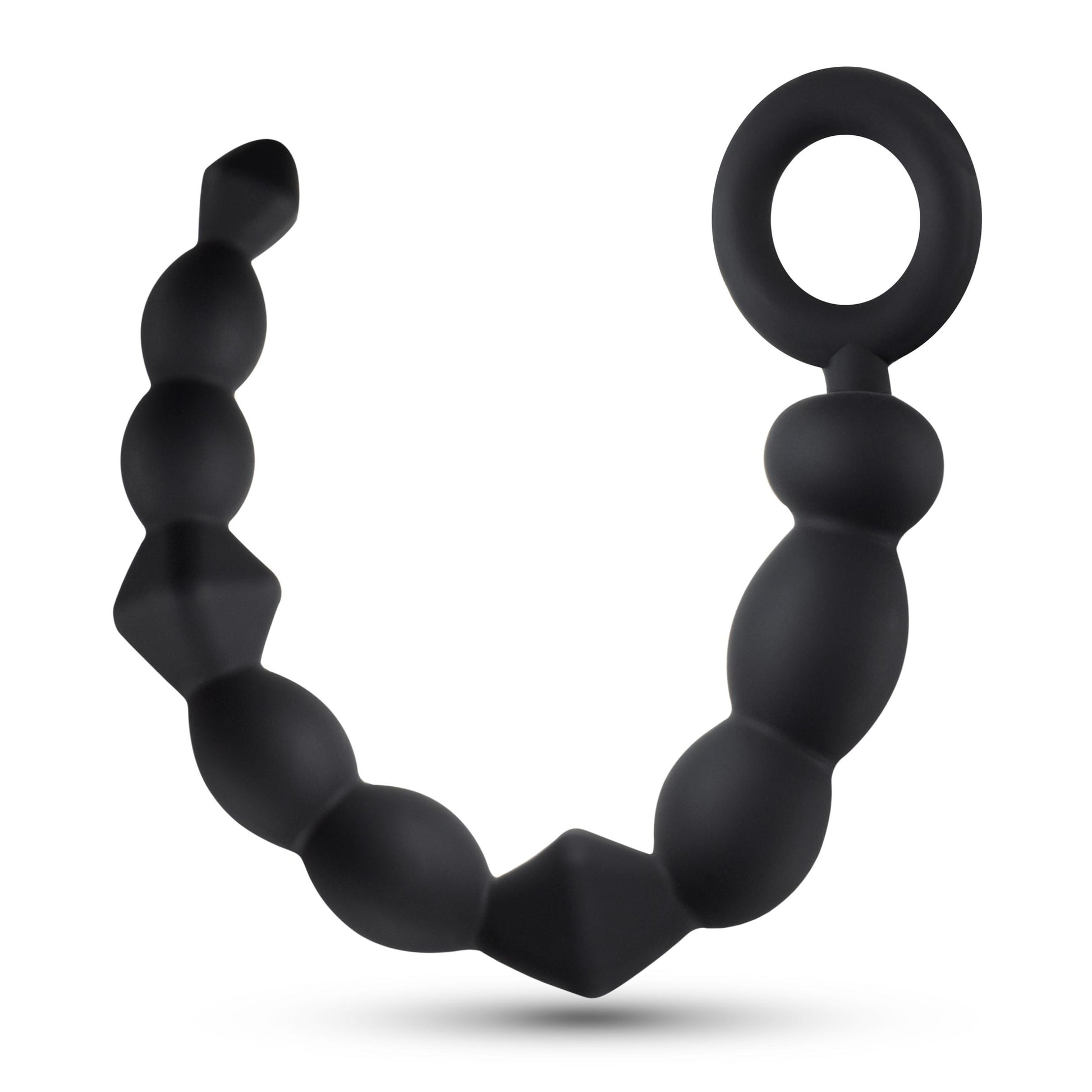 Anal Adventures Platinum - Silicone Beginner Anal Beads - Black - Not Very Vanilla