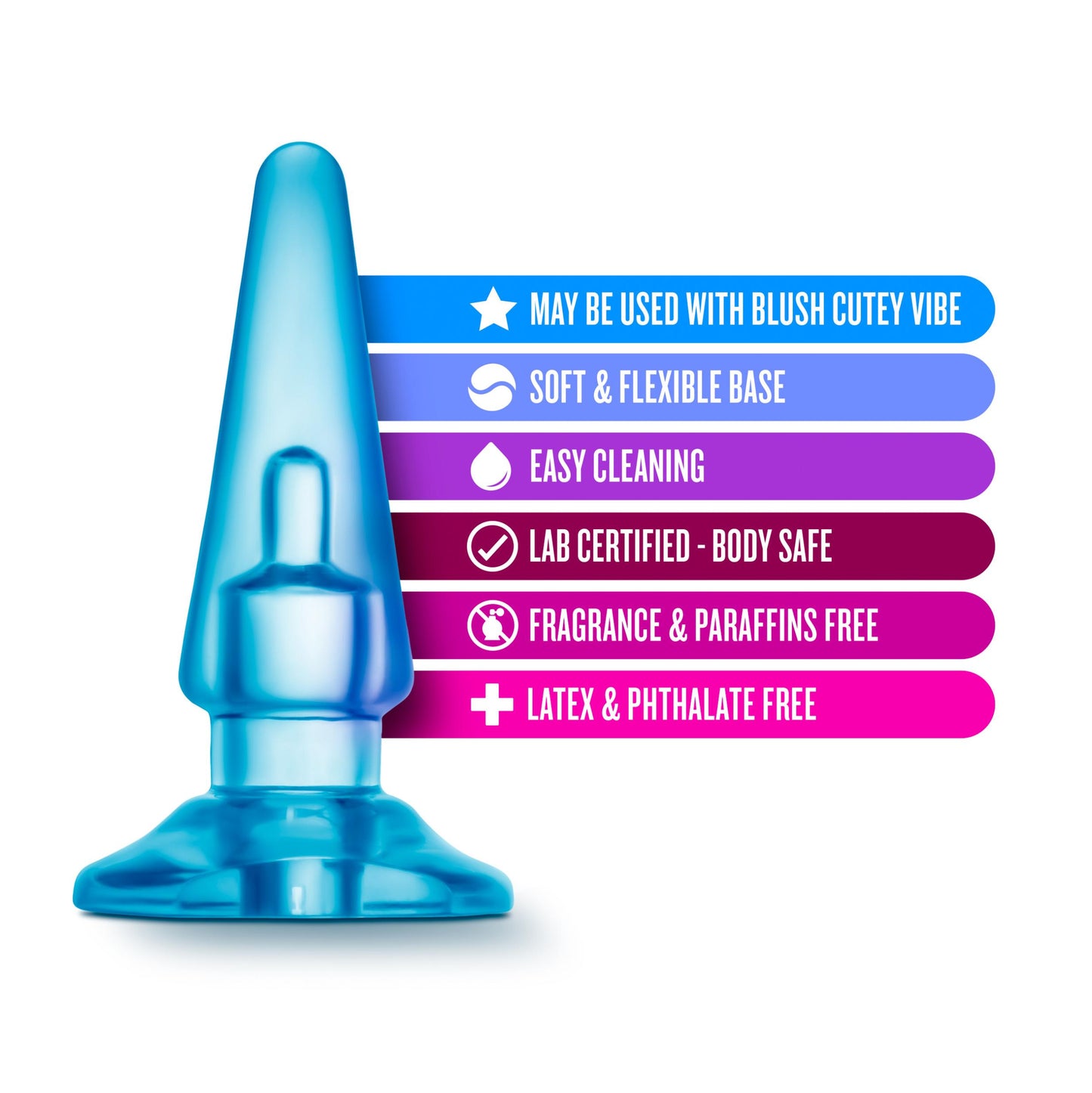 B Yours - Basic Anal Plug - Blue - Not Very Vanilla