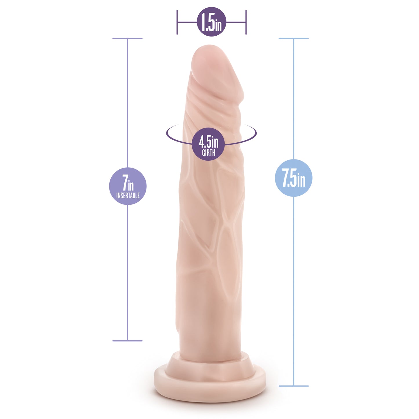 Dr. Skin - Realistic Cock - Basic 7.5 - Beige - Not Very Vanilla