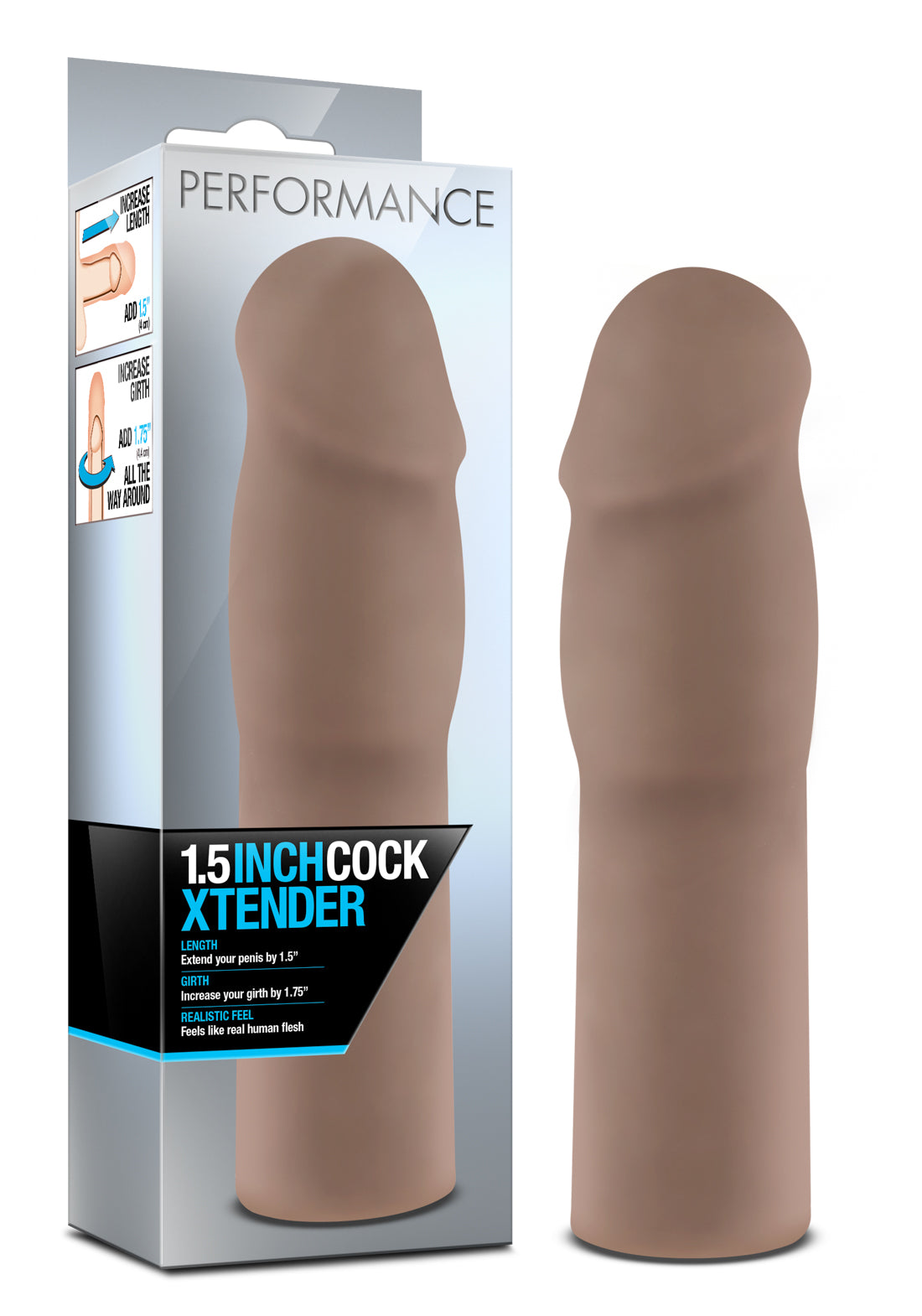 Performance 1.5 Inch Cock Xtender - Brown - Not Very Vanilla