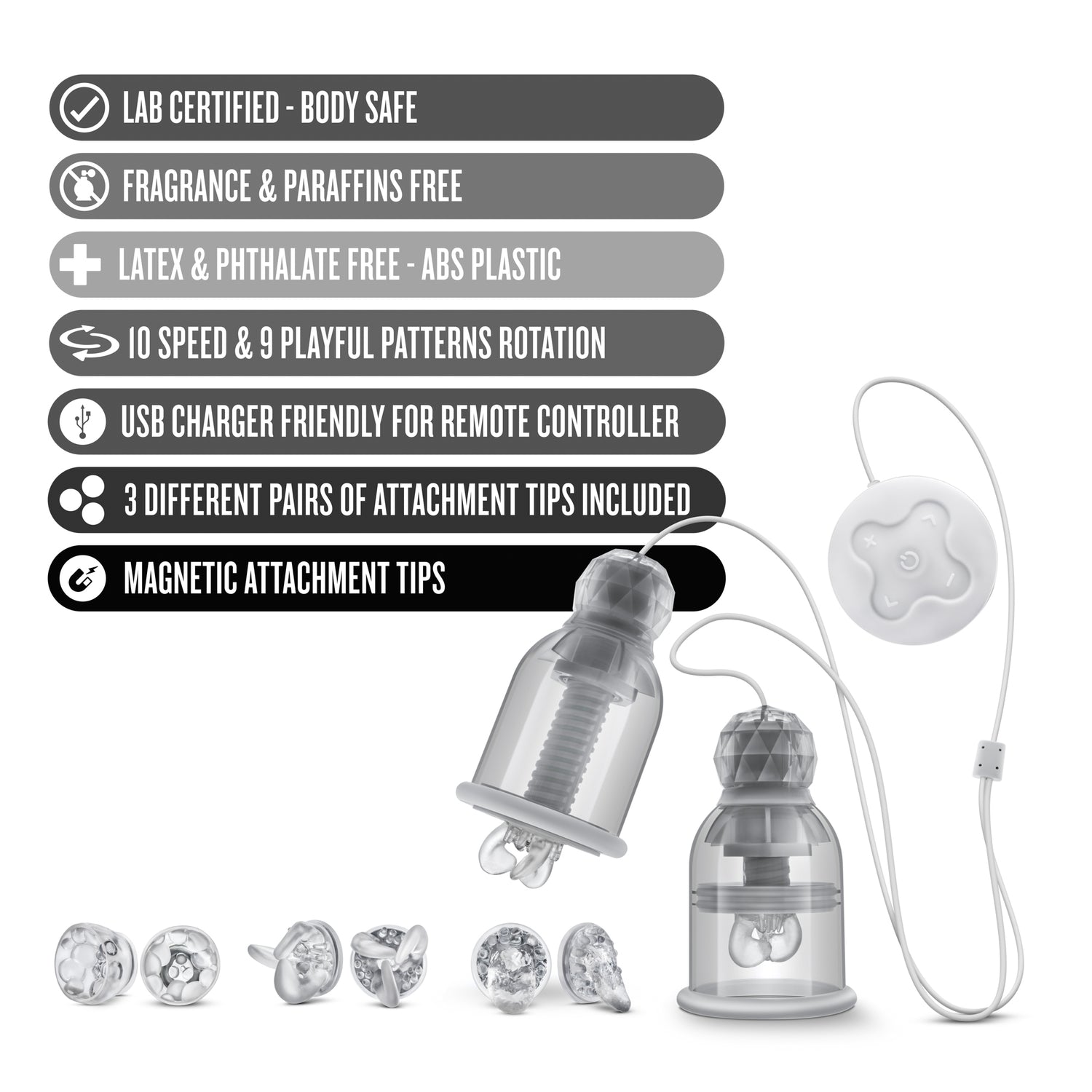 Pumped Nipple Suction Set, Body Safe Sex Toys