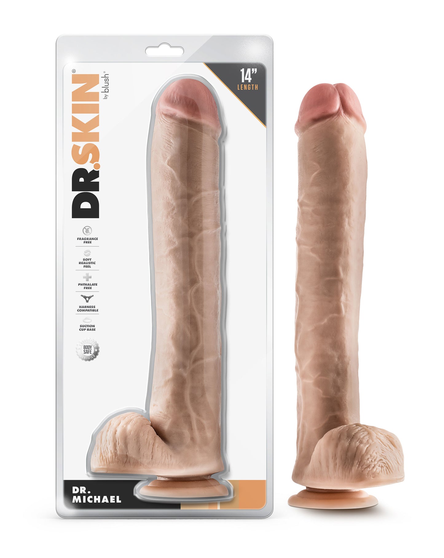 Dr. Skin - Dr. Michael - 14 Inch Dildo With Balls - Beige - Not Very Vanilla