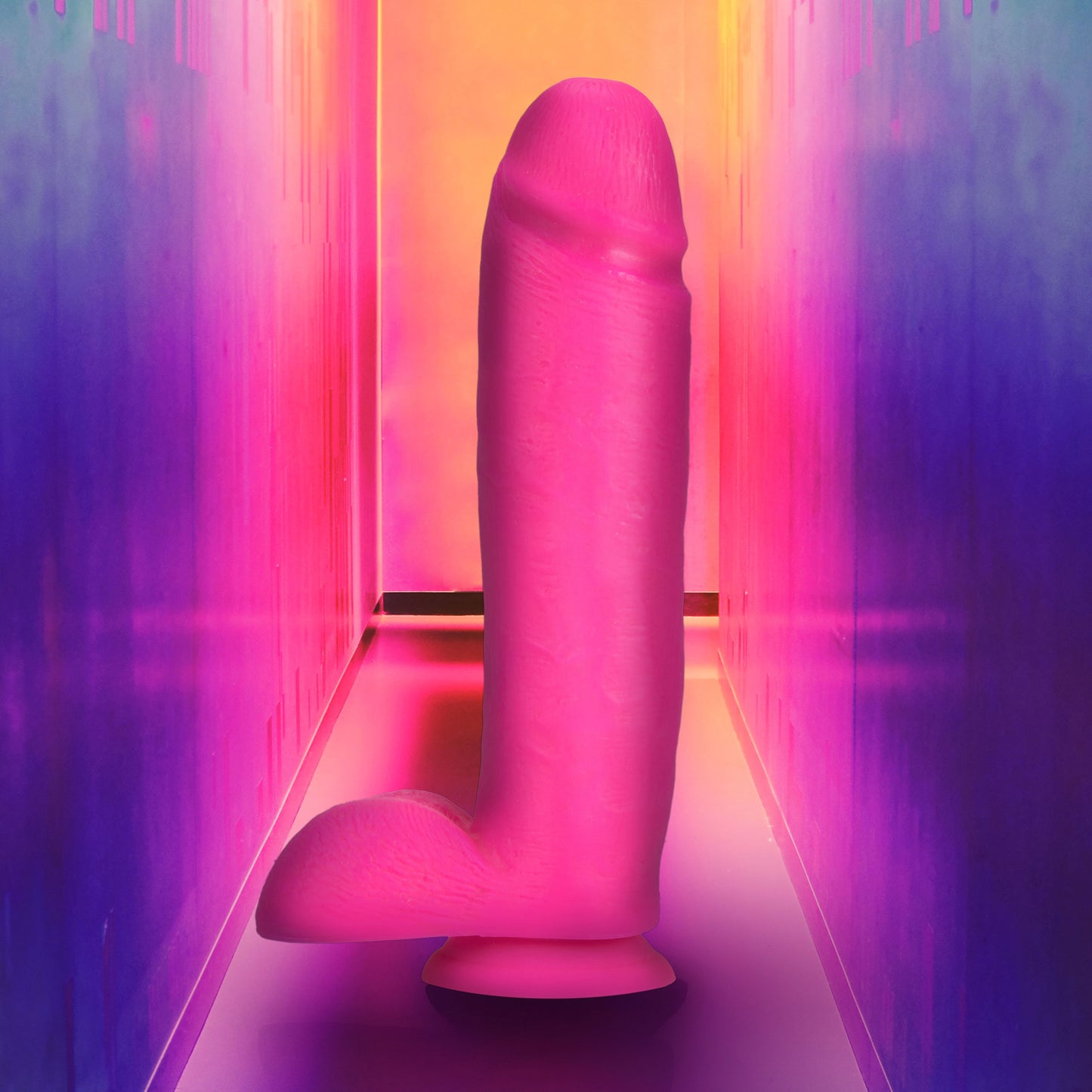 Neo Elite - 10 Inch Silicone Dual Density Cock With Balls - Neon Pink - Not Very Vanilla