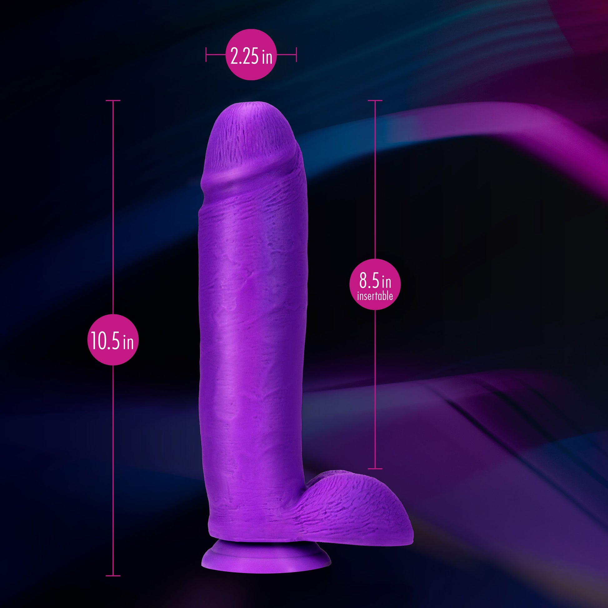 Neo Elite - 10 Inch Silicone Dual Density Cock With Balls - Neon Purple - Not Very Vanilla