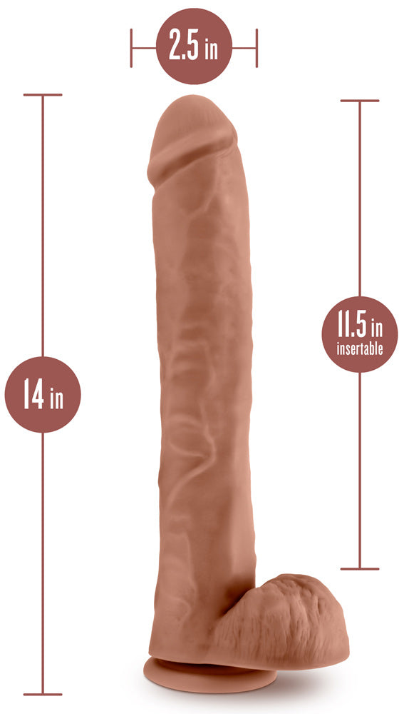 Au Naturel - Daddy - 14 Inch Dildo - Mocha - Not Very Vanilla