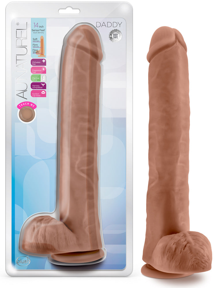 Au Naturel - Daddy - 14 Inch Dildo - Mocha - Not Very Vanilla