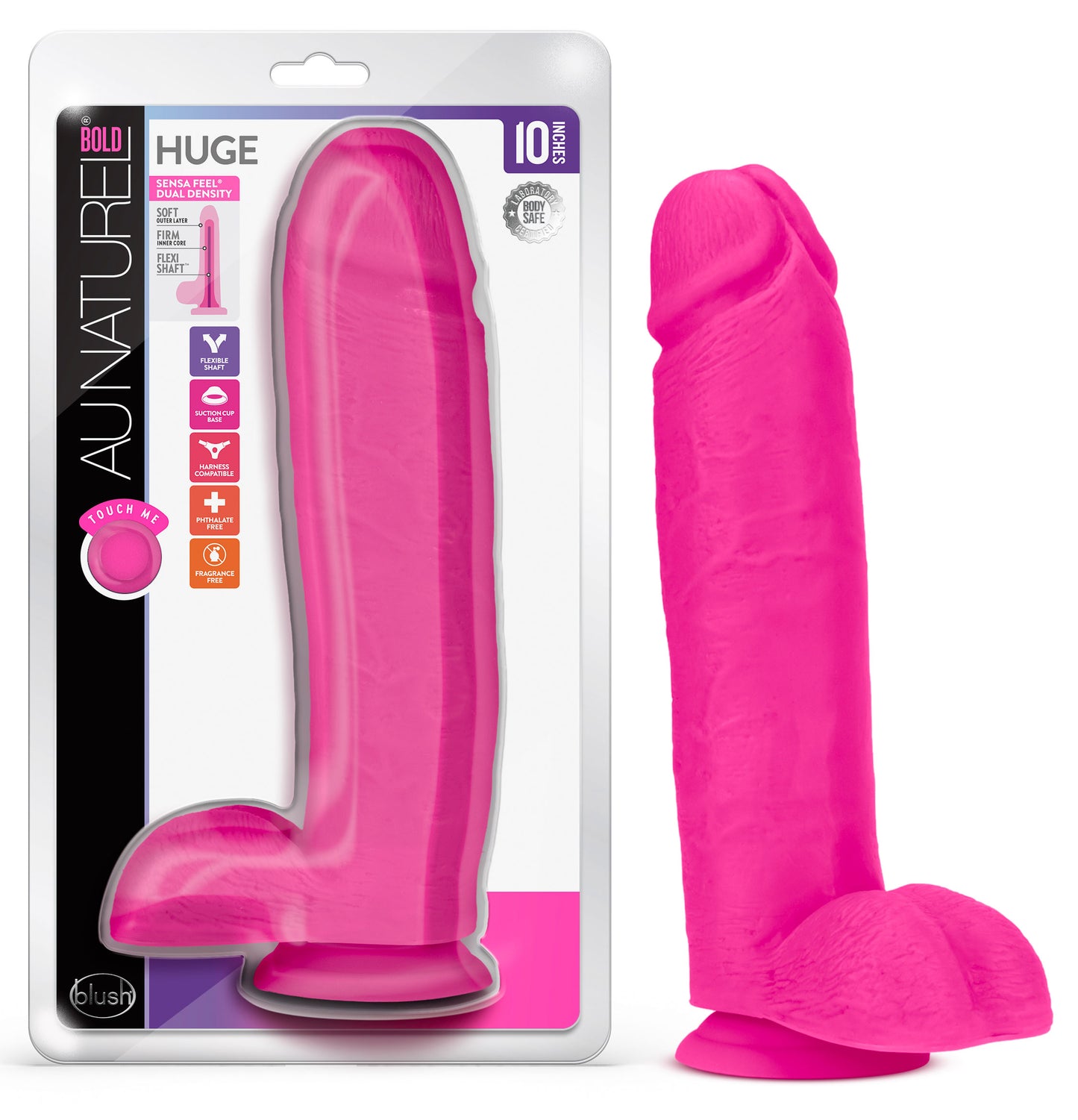 Au Naturel - Bold - Huge - 10 Inch Dildo - Pink - Not Very Vanilla