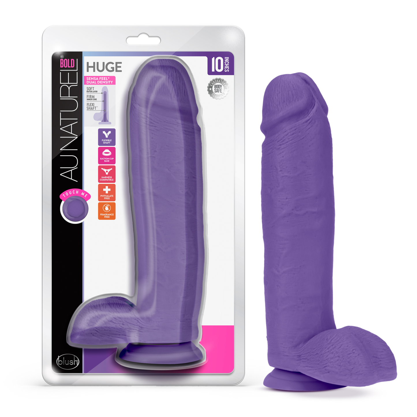 Au Naturel - Bold - Huge - 10 Inch Dildo - Purple - Not Very Vanilla