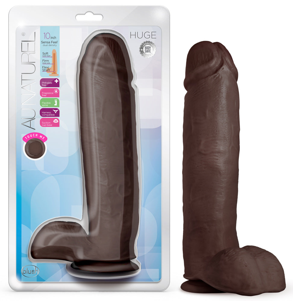 Au Naturel - Huge - 10 Inch Dildo - Chocolate - Not Very Vanilla