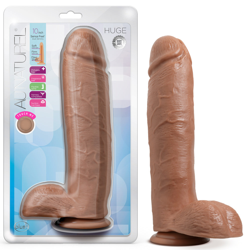 Au Naturel - Huge - 10 Inch Dildo - Mocha - Not Very Vanilla