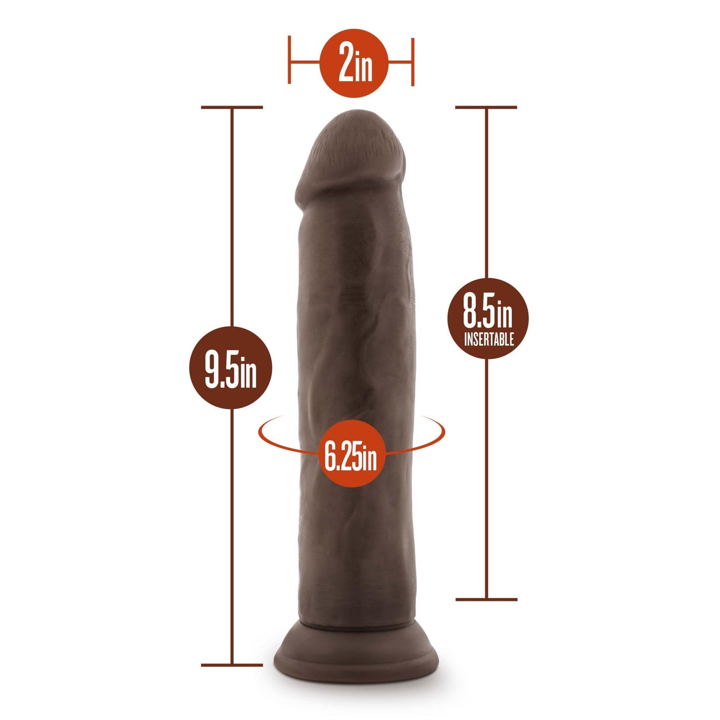 Dr. Skin Plus - 9 Inch Posable Thick Dildo - Chocolate - Not Very Vanilla