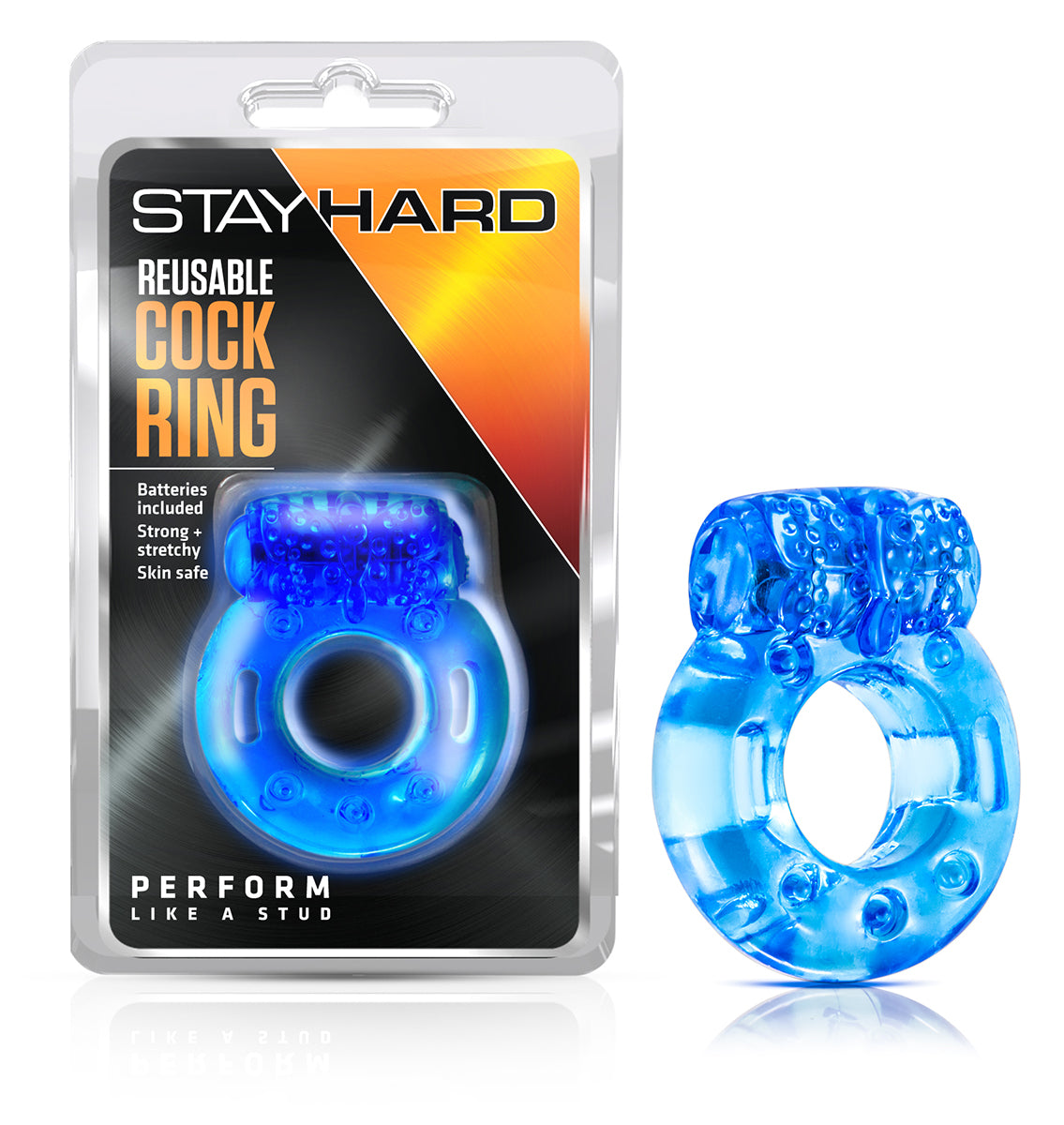 Stay Hard Reusable Cock Ring - Blue - Not Very Vanilla