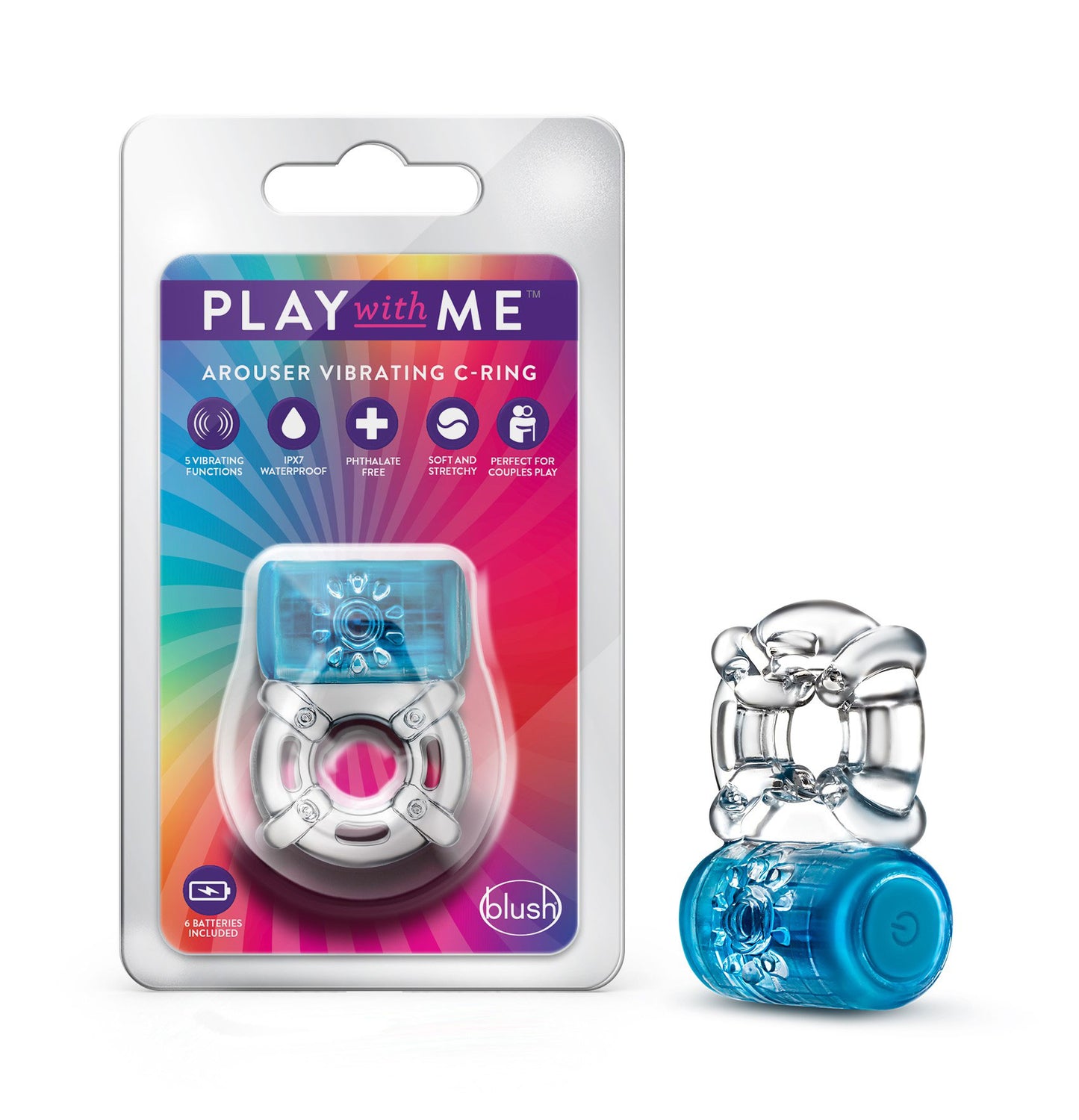 Play With Me - One Night Stand Vibrating C-Ring - Blue - Not Very Vanilla