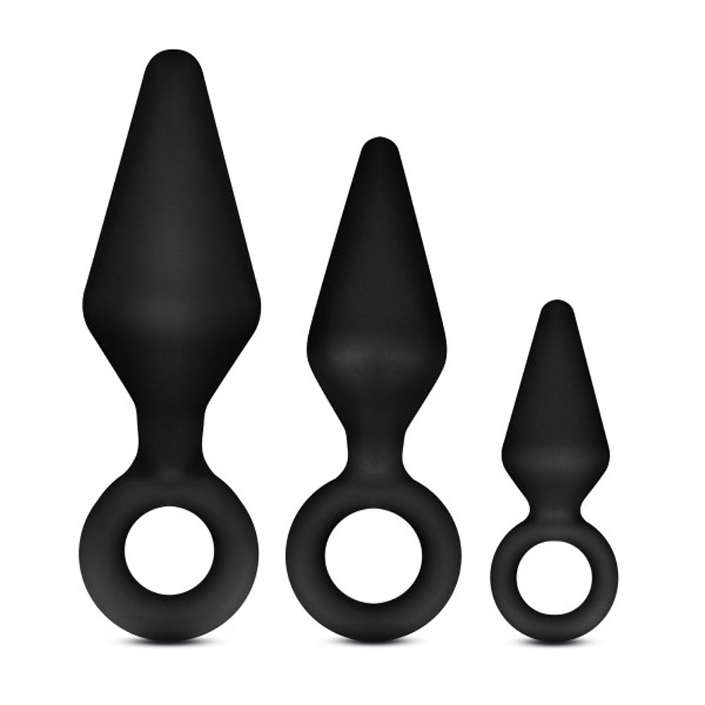 Anal Adventures - Platinum - Silicone Loop Plug Kit - Black - Not Very Vanilla