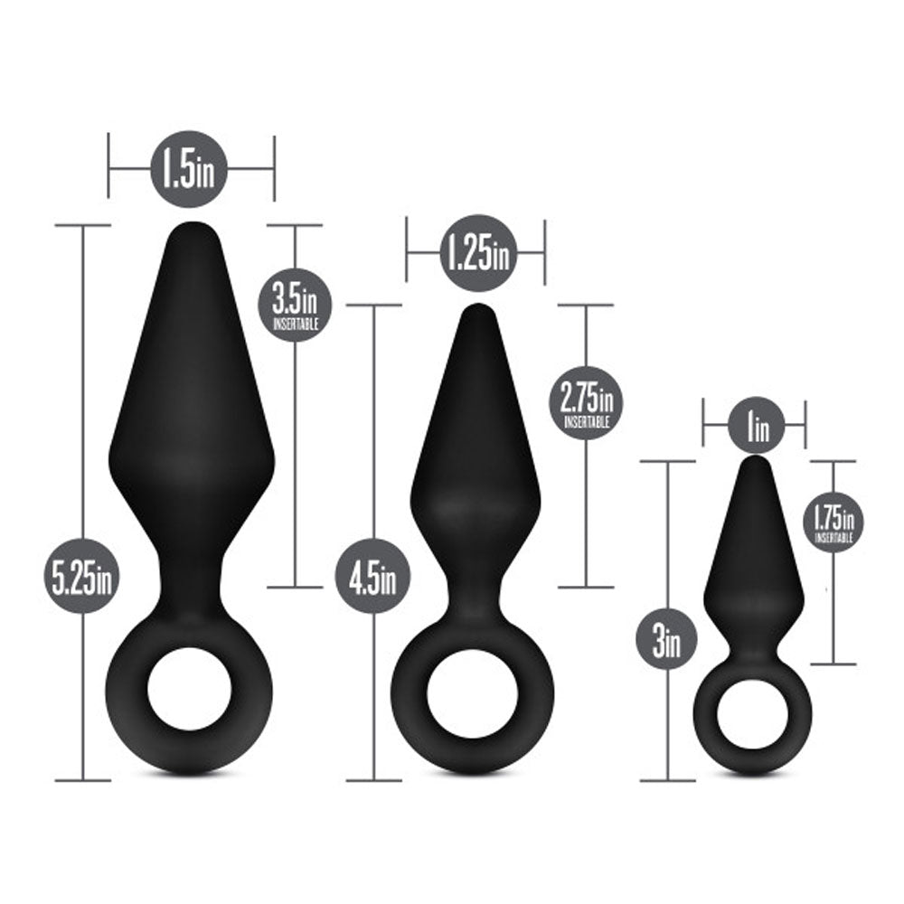 Anal Adventures - Platinum - Silicone Loop Plug Kit - Black - Not Very Vanilla