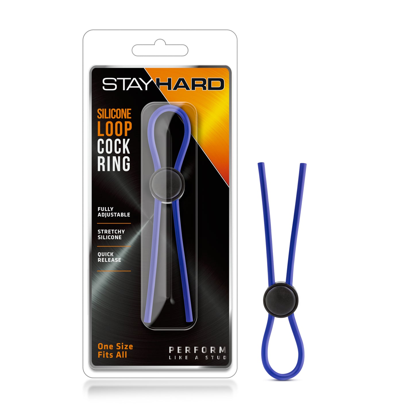 Stay Hard - Silicone Loop Cock Ring - Blue - Not Very Vanilla