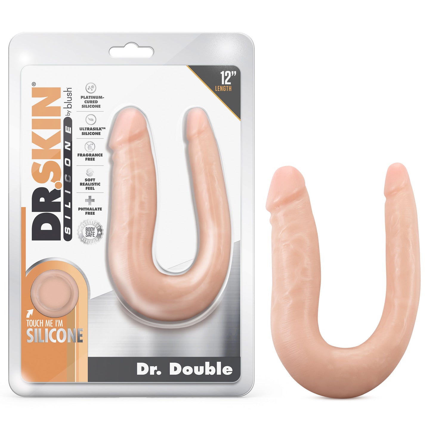 Dr. Skin Silicone - Dr. Double - 12 Inch Double Dong - Vanilla - Not Very Vanilla