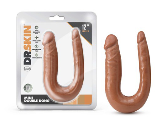 Dr. Skin Mini Double Dong - Mocha - Not Very Vanilla